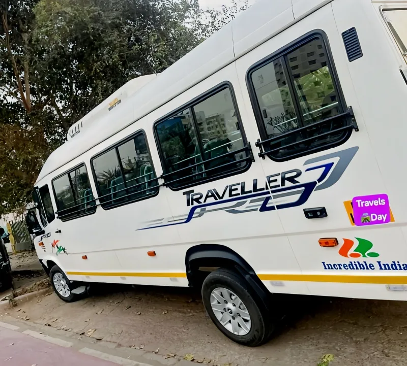 SelectBus 20-seater AC Tempo Traveller side profile for group tours